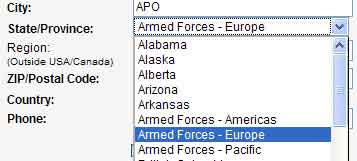 Armed Forces Address Info image
