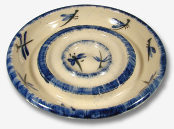 Dragonfly Stoneware Soap Dish Angle View